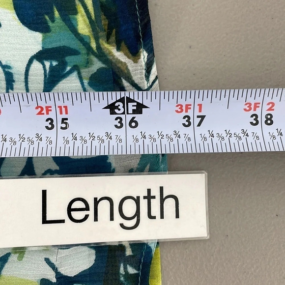 Pendleton Dress Silk Sleeveless Blue Green Knee Length Floral Ruffle Size 4P - Picture 10 of 14